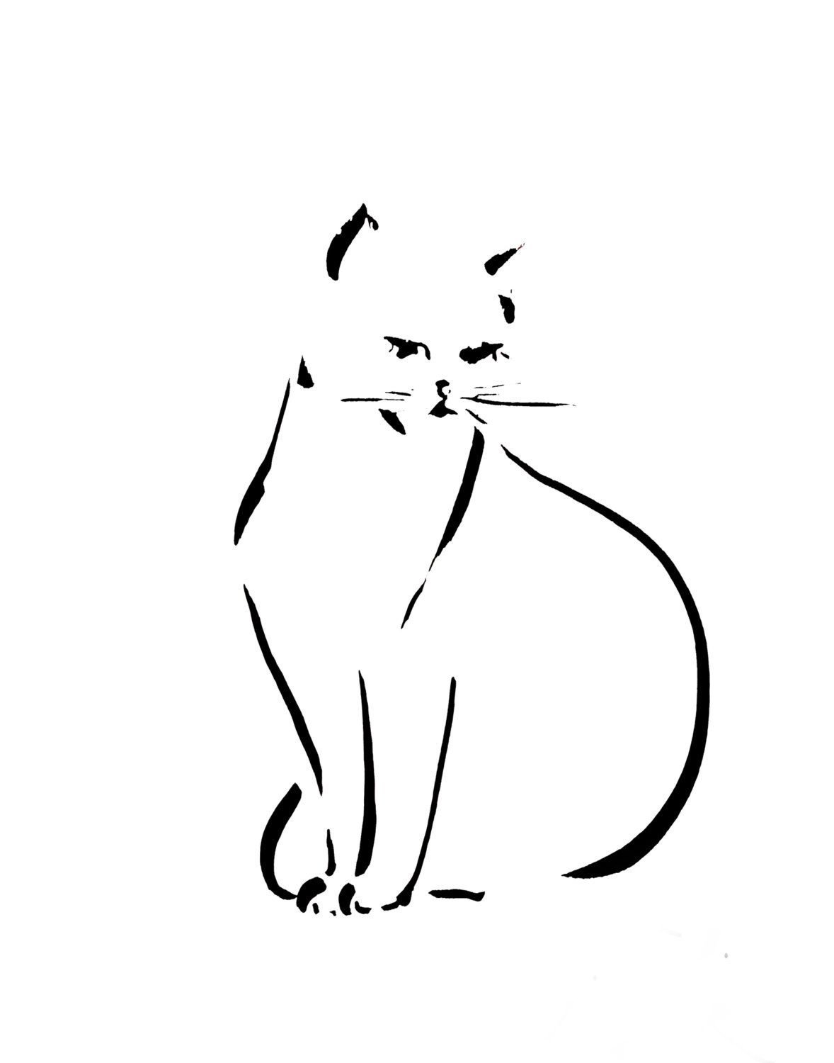Рисунок котика эскиз фото