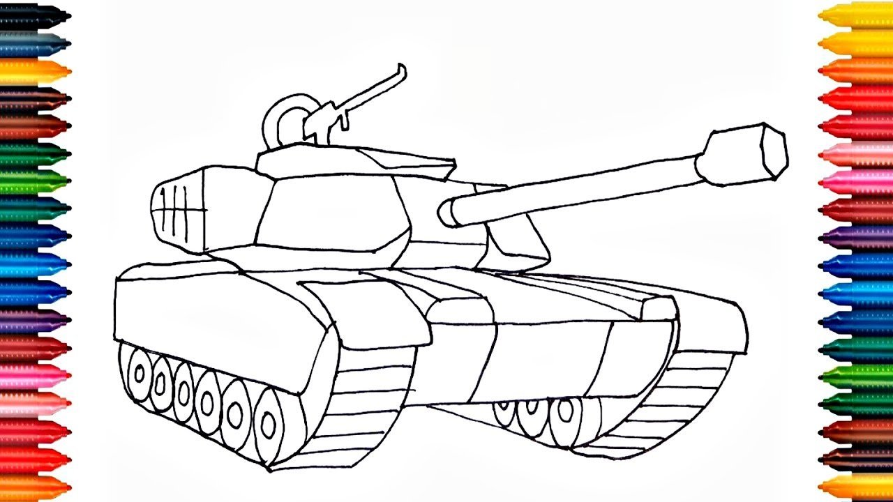 Рисунок легкий танк детский фото