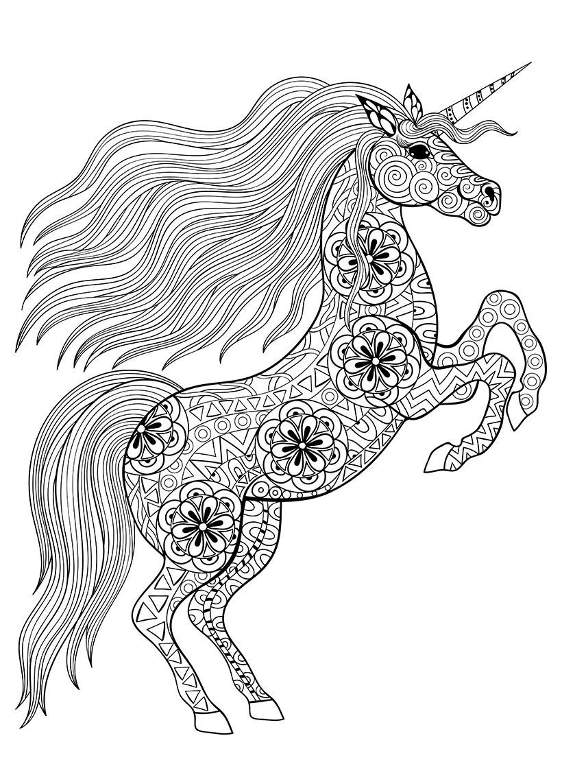 Рисунок лошадки с узорами фото