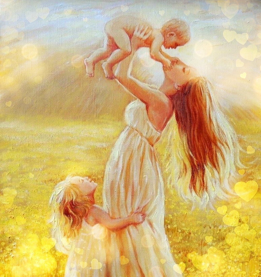 Рисунок мама и ребенок детский фото