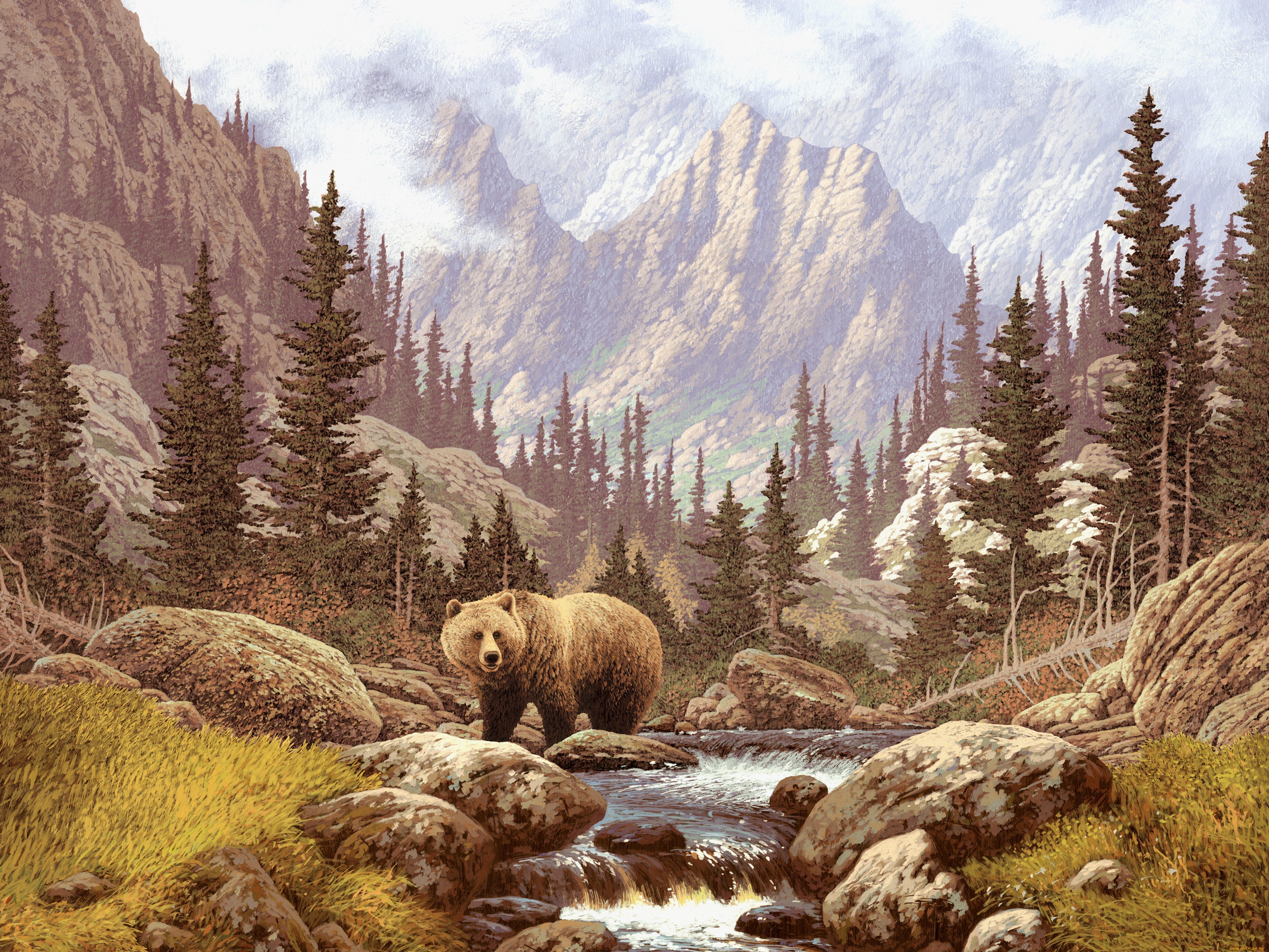 Рисунок медведь гора детский фото