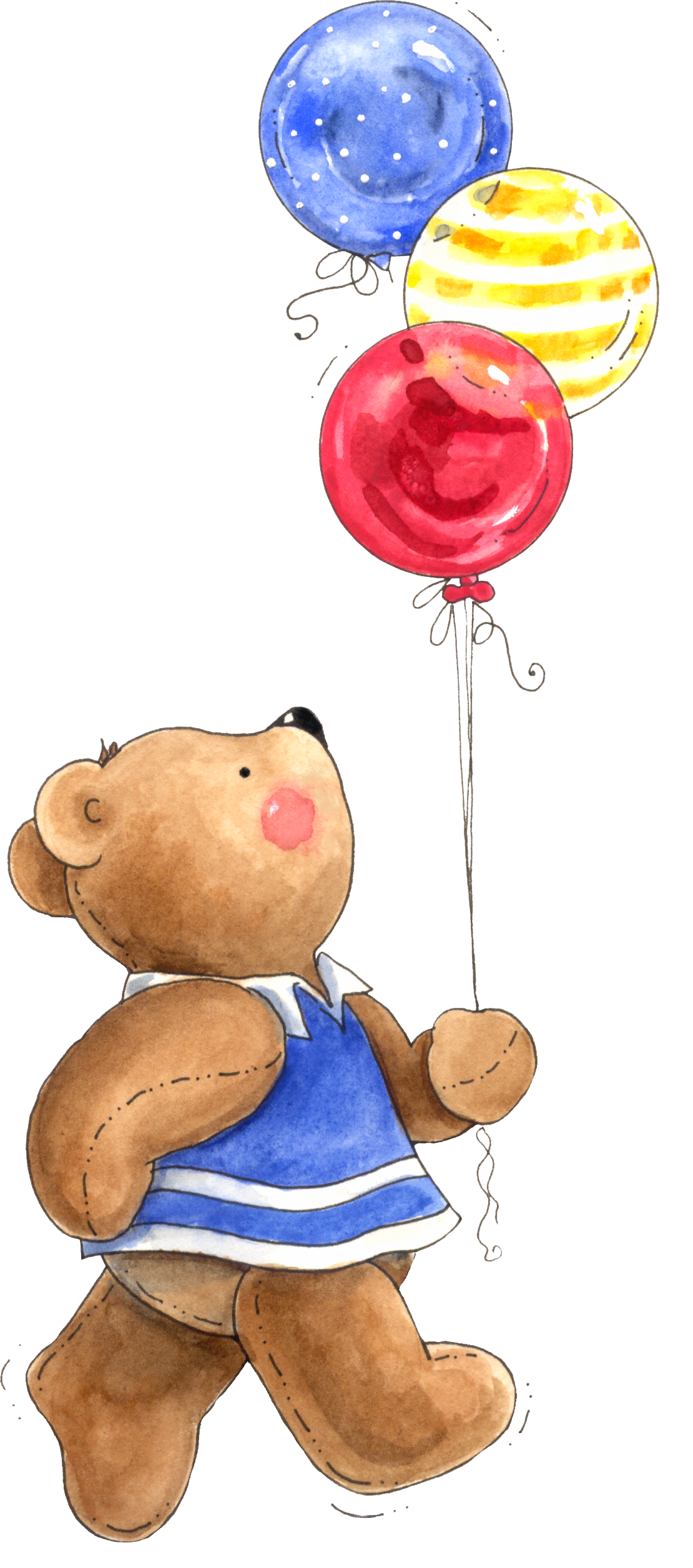 Рисунок мишка с шариками день рождения фото