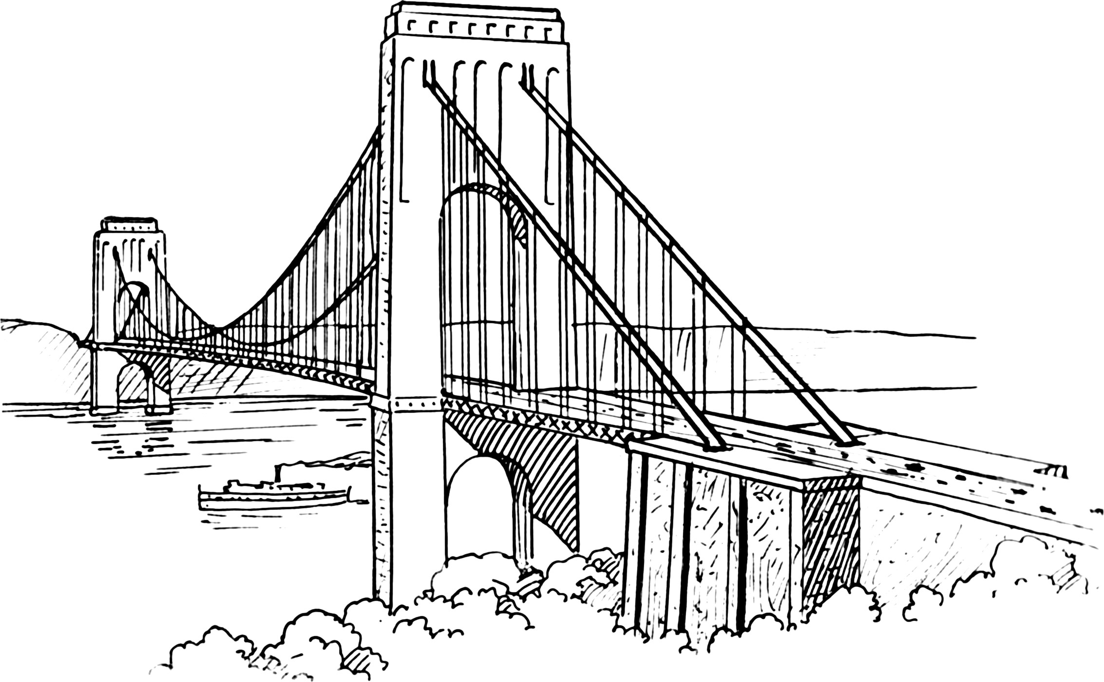 Рисунок мост поэтапно фото