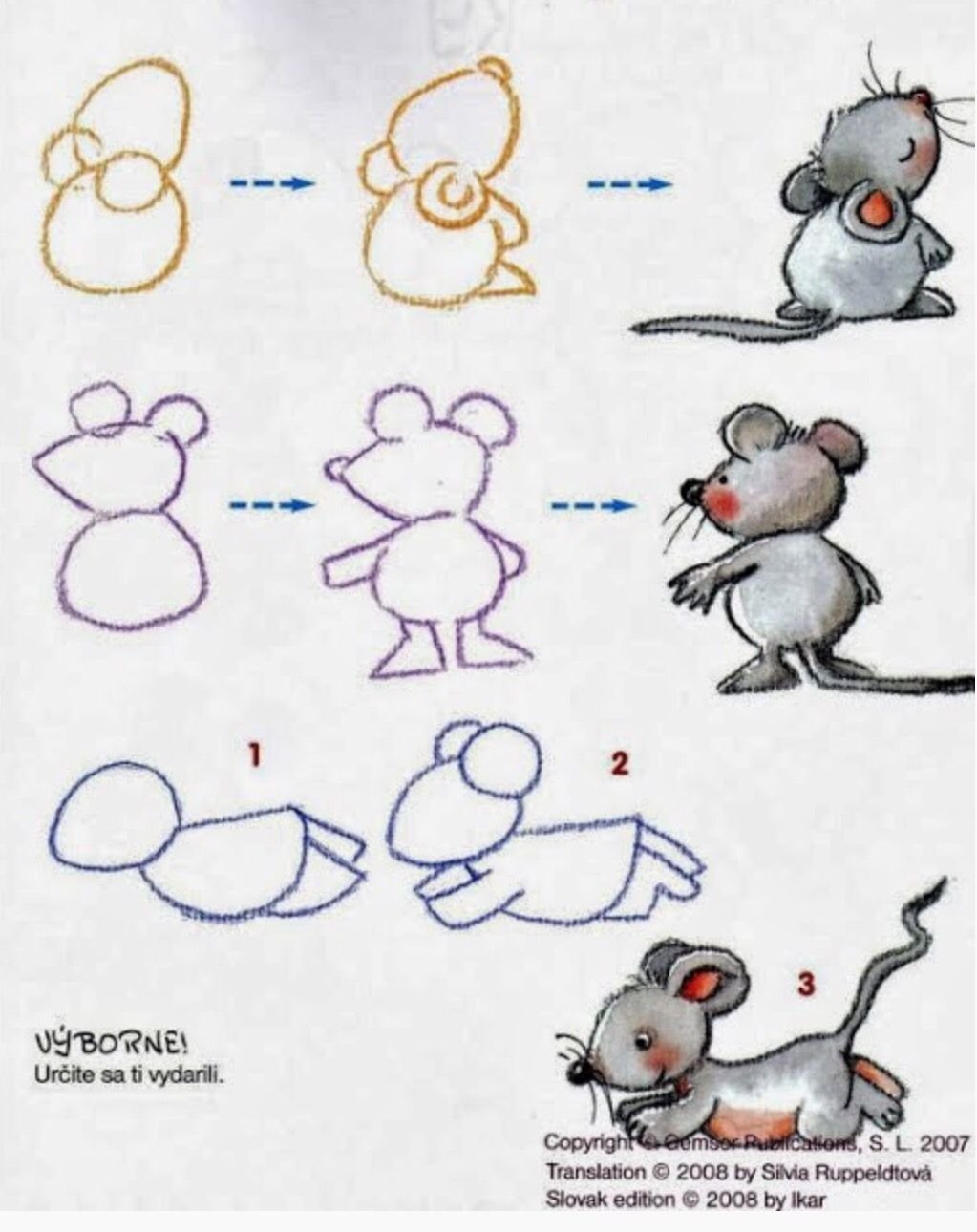 Рисунок мышки для детей карандашом поэтапно легко для начинающих фото