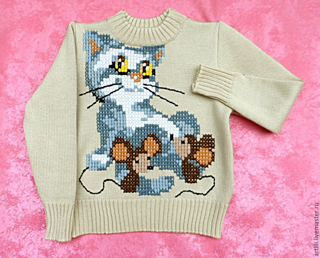 Рисунок на детский пуловер фото
