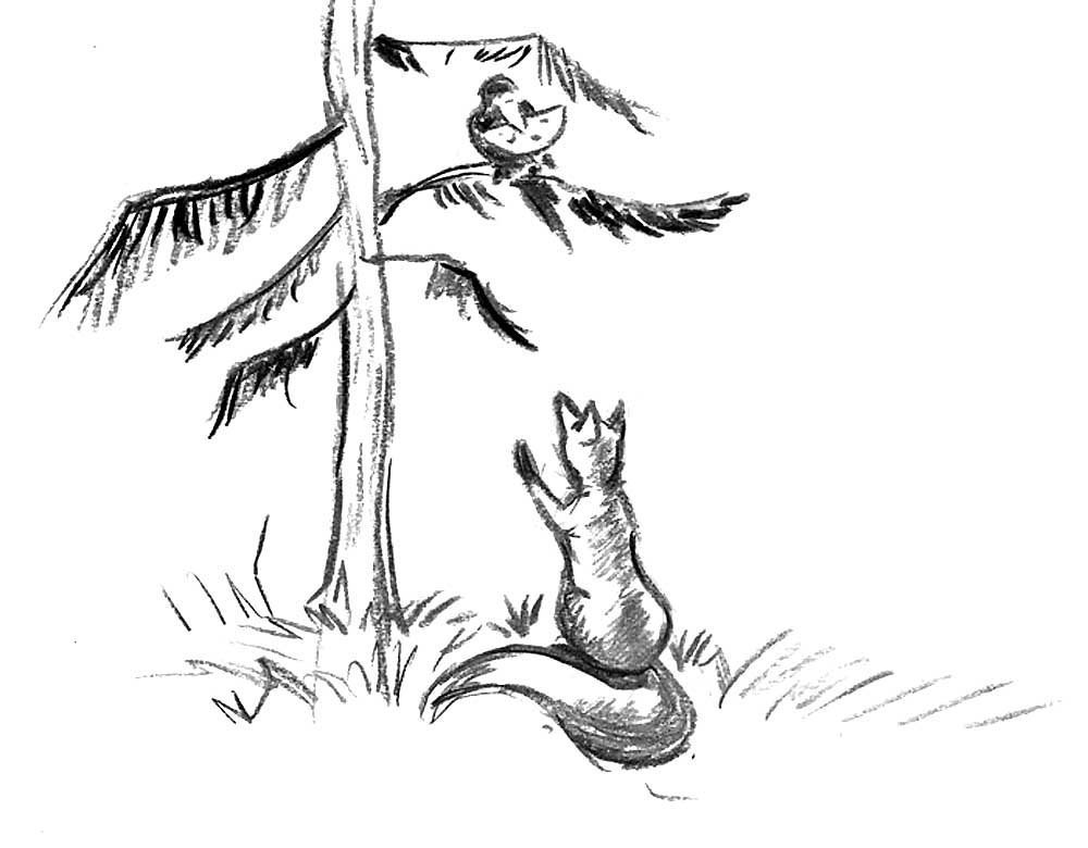 Рисунок на тему басни ворона и лиса фото
