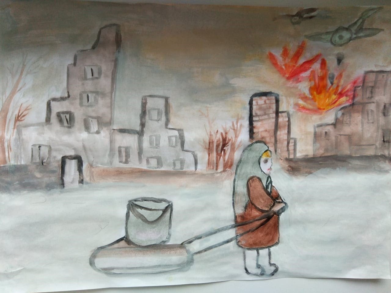 Рисунок на тему блокада ленинграда карандашом легко поэтапно фото