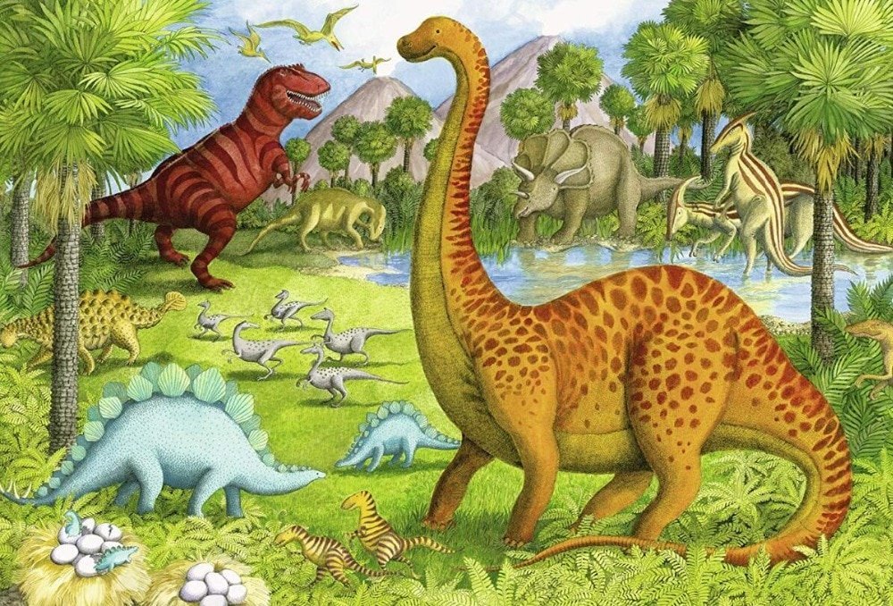 Рисунок на тему динозавры для детей фото