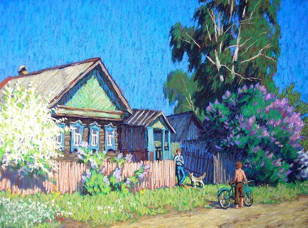 Рисунок на тему лето в деревне фото