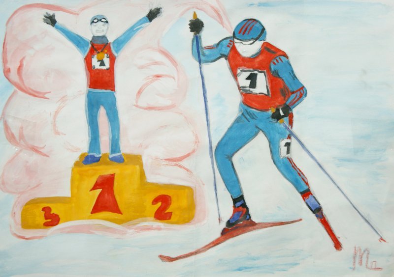Рисунок на тему лыжный спорт фото