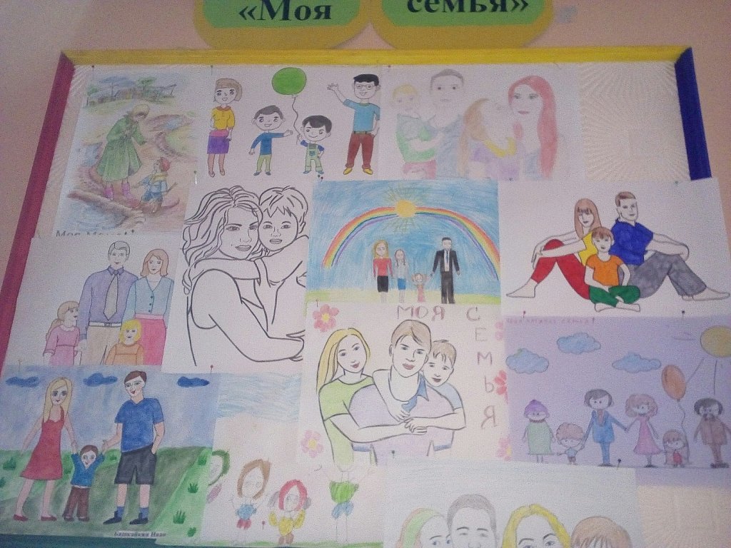 Рисунок на тему моя дружная семья в школу фото