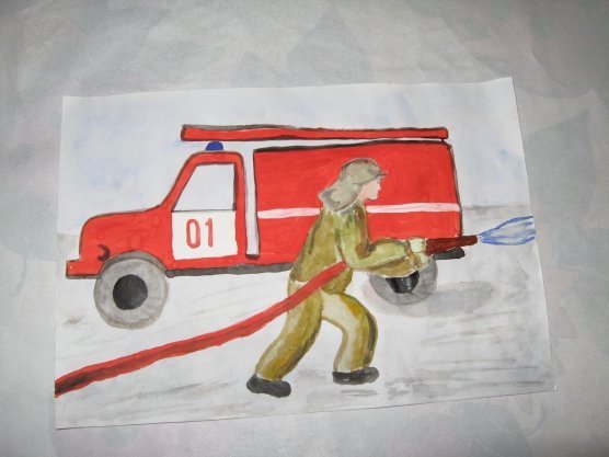 Рисунок на тему моя профессия пожарный фото