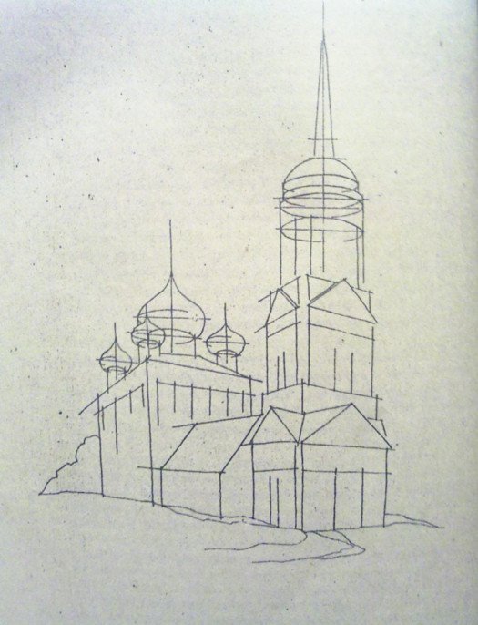 Рисунок на тему моя церковь простым карандашом фото