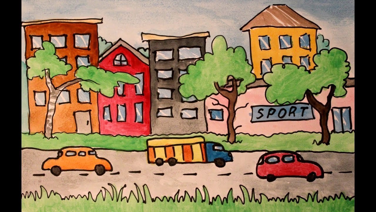Рисунок на тему моя улица фото