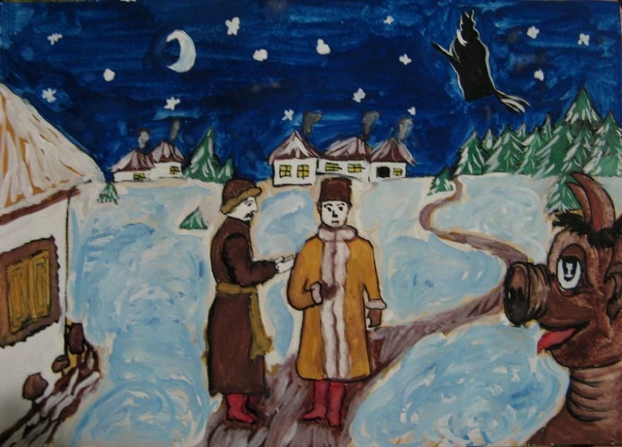 Рисунок на тему ночь перед рождеством фото