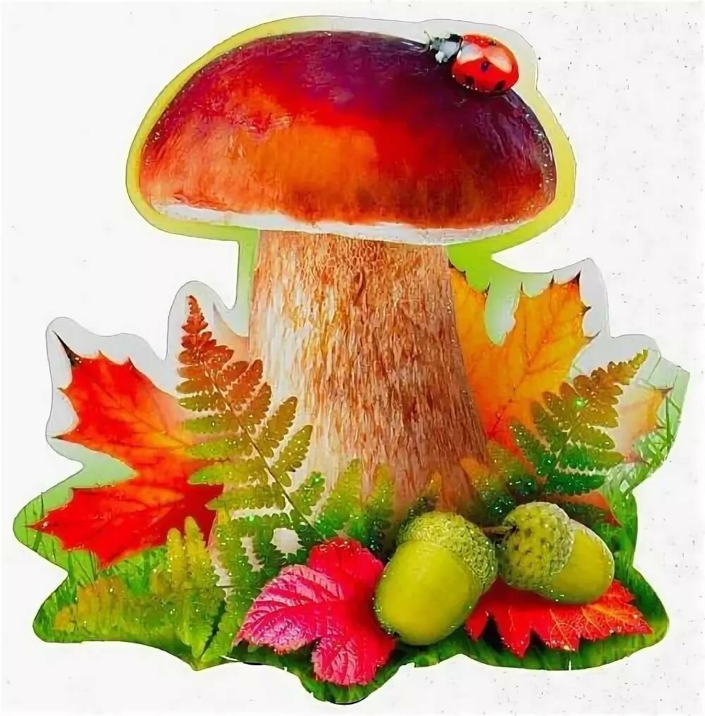 Рисунок на тему осень грибы и листья фото