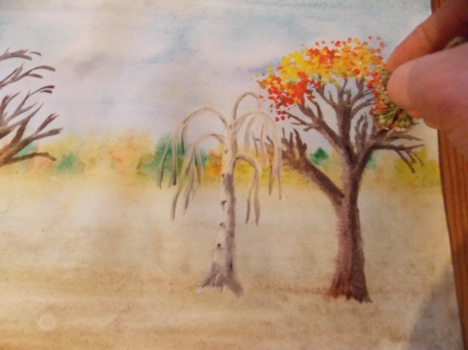 Рисунок на тему осень пошагово фото