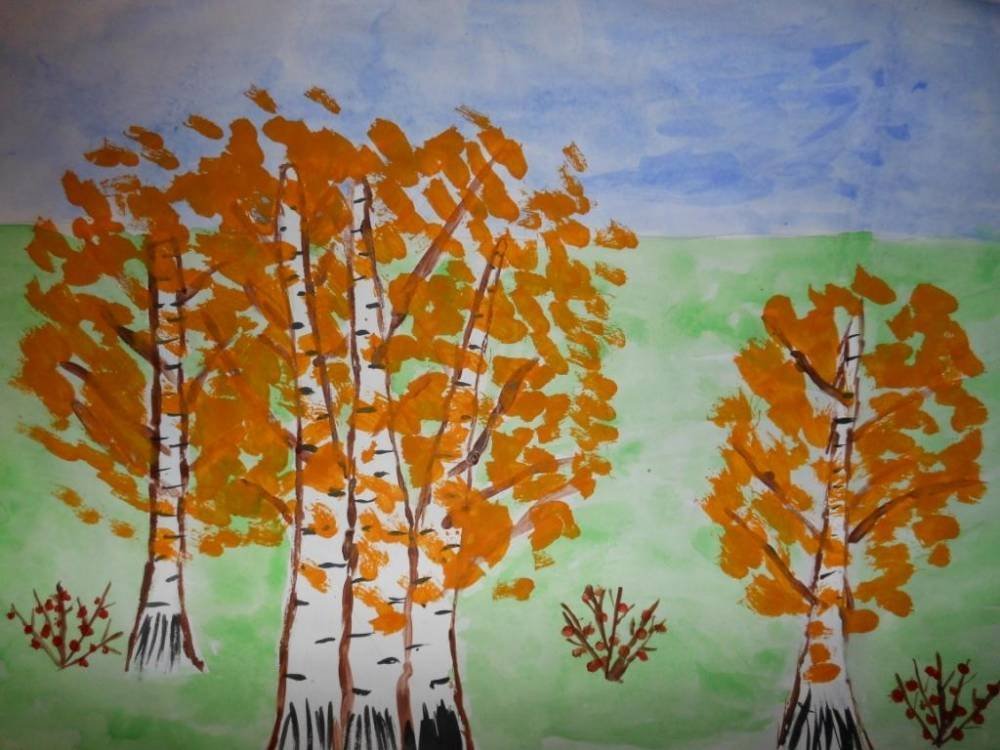 Рисунок на тему осенний лес фото