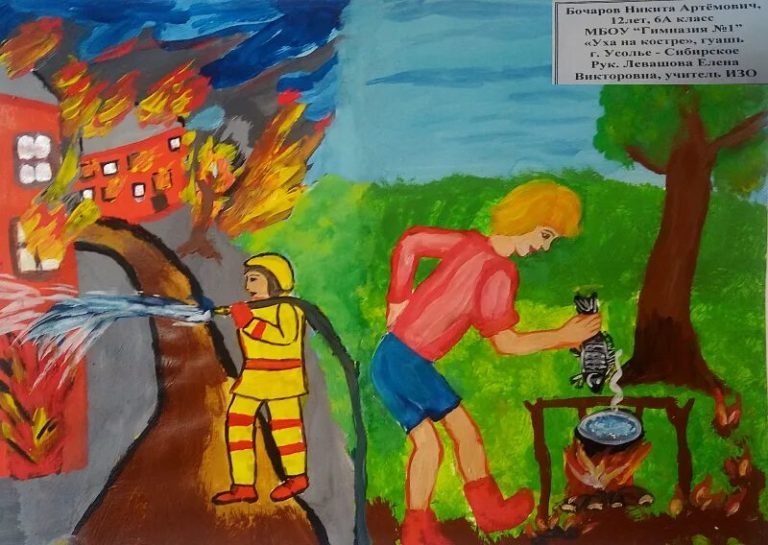 Рисунок на тему осторожно пожар фото