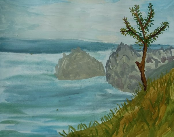 Рисунок на тему озеро байкал фото