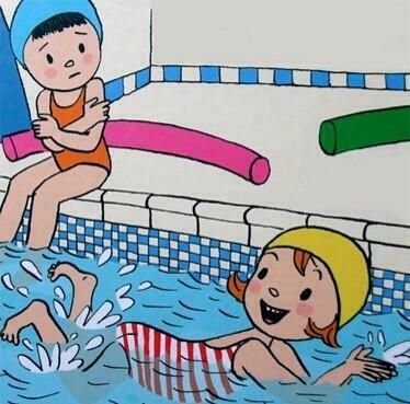 Рисунок на тему плавание в бассейне фото
