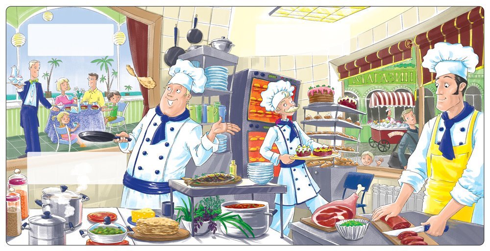 Рисунок на тему повар на кухне фото