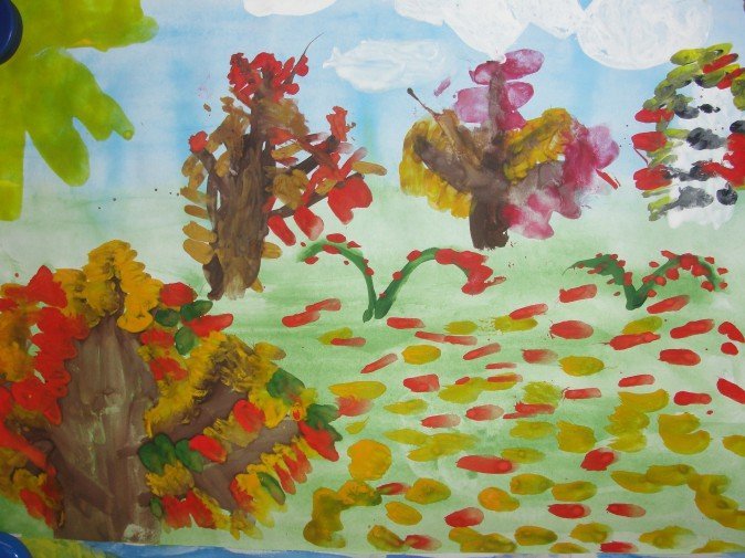 Рисунок на тему поздняя осень для детей в подготовительной группе фото