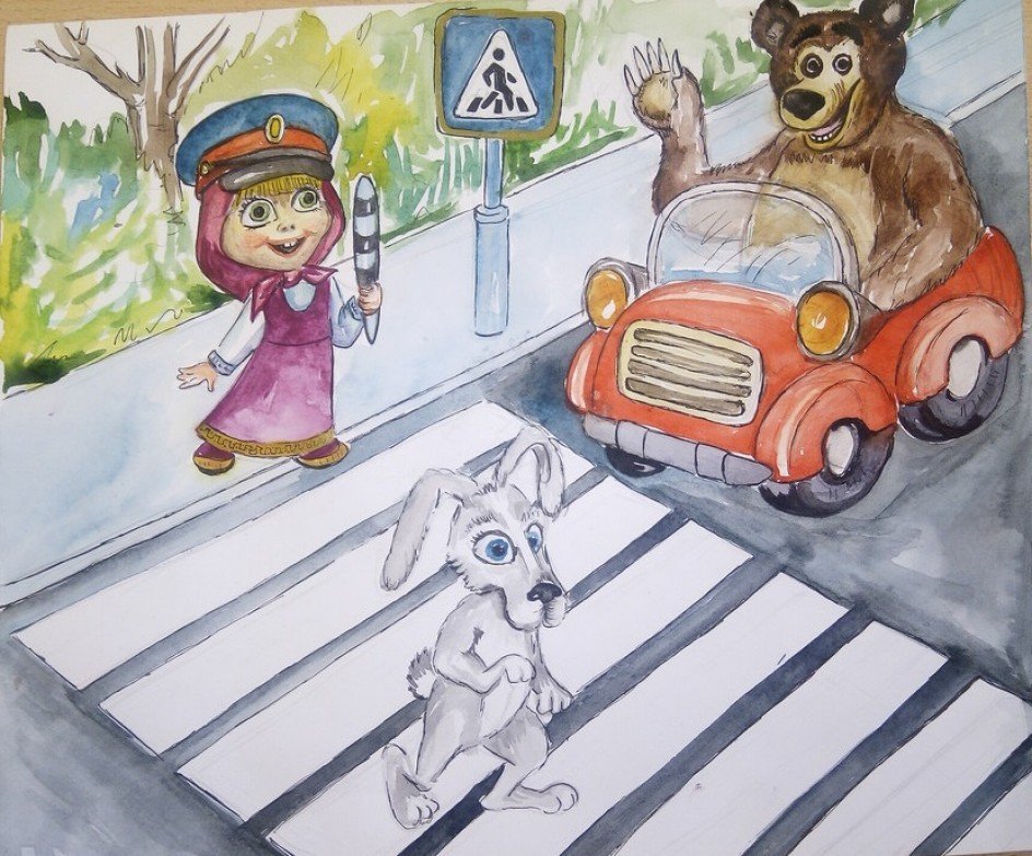 Рисунок на тему правила дорожного движения для детей фото