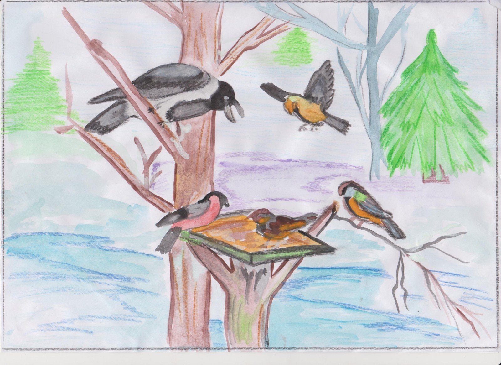 Рисунок на тему птицы наши друзья фото