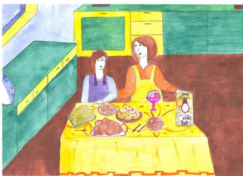 Рисунок на тему семейный ужин фото