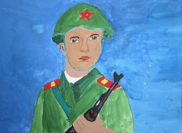 Рисунок на тему солдат защитник отечества фото