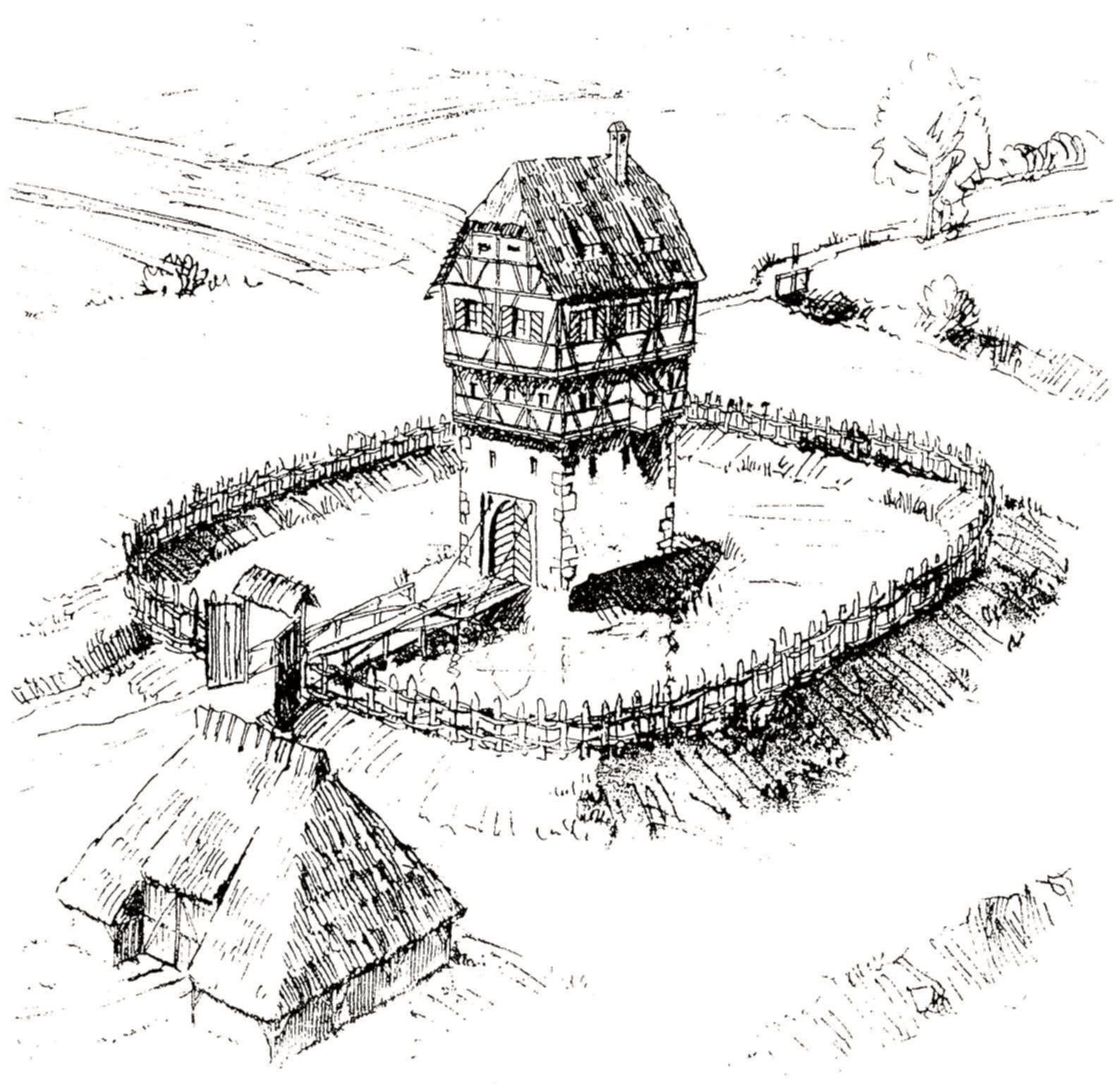 Рисунок на тему средневековая деревня фото