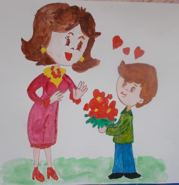 Рисунок на тему цветы для мамы фото