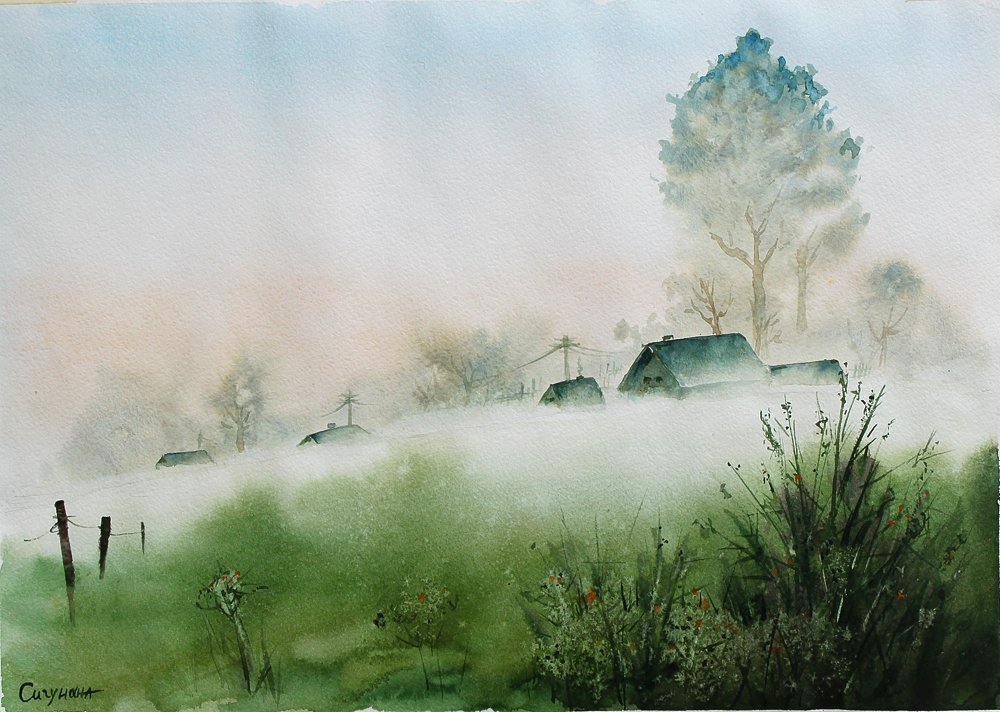 Рисунок на тему туман фото