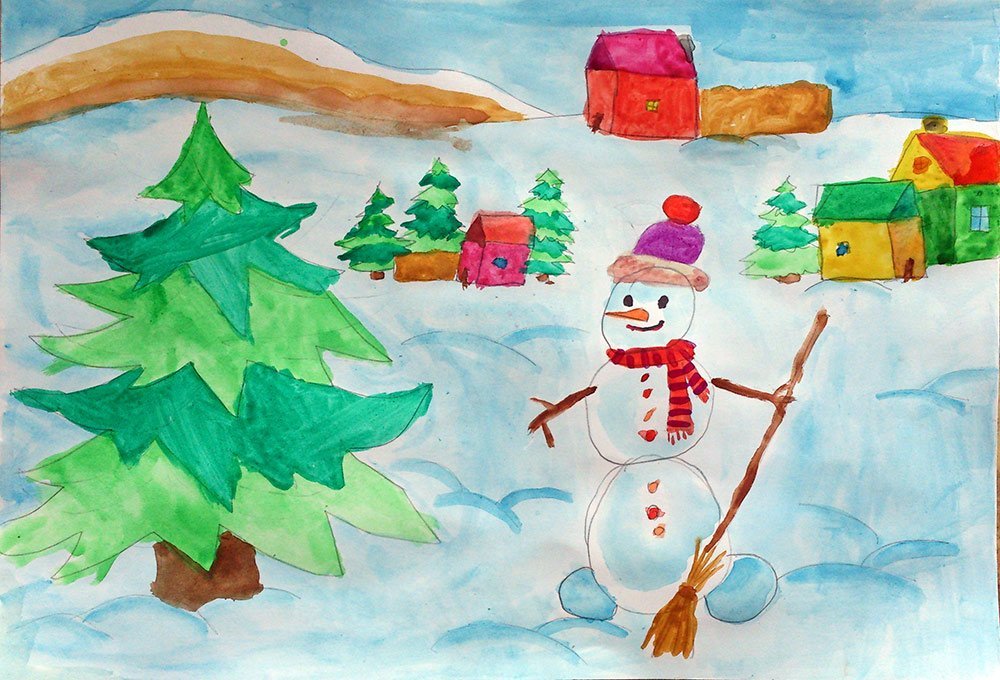 Рисунок на тему здравствуй зимушка зима фото