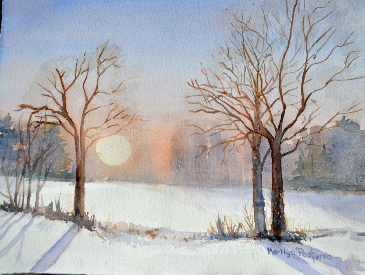 Рисунок на тему зимнее утро зимний вечер фото