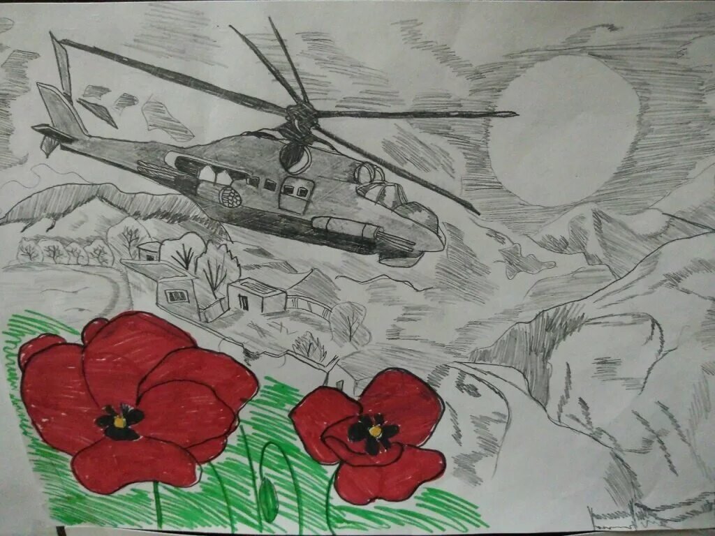 Рисунок на военную тему карандашом легкий для детей фото