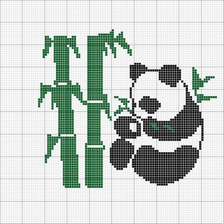 Рисунок панды по клеточкам для вязания фото