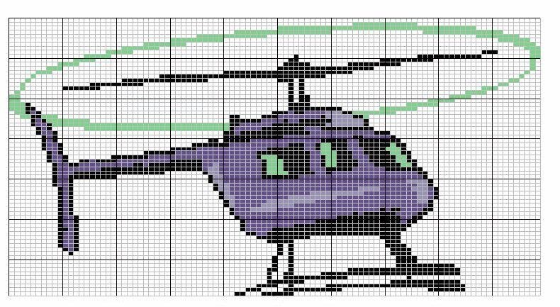 Рисунок по клеточкам вертолетик фото