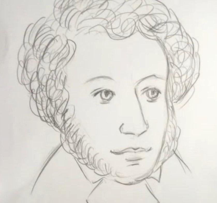 Рисунок по теме пушкина легкие фото
