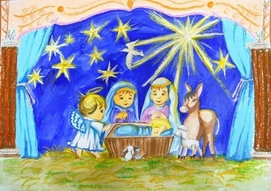 Рисунок рождественская звезда детский сад фото