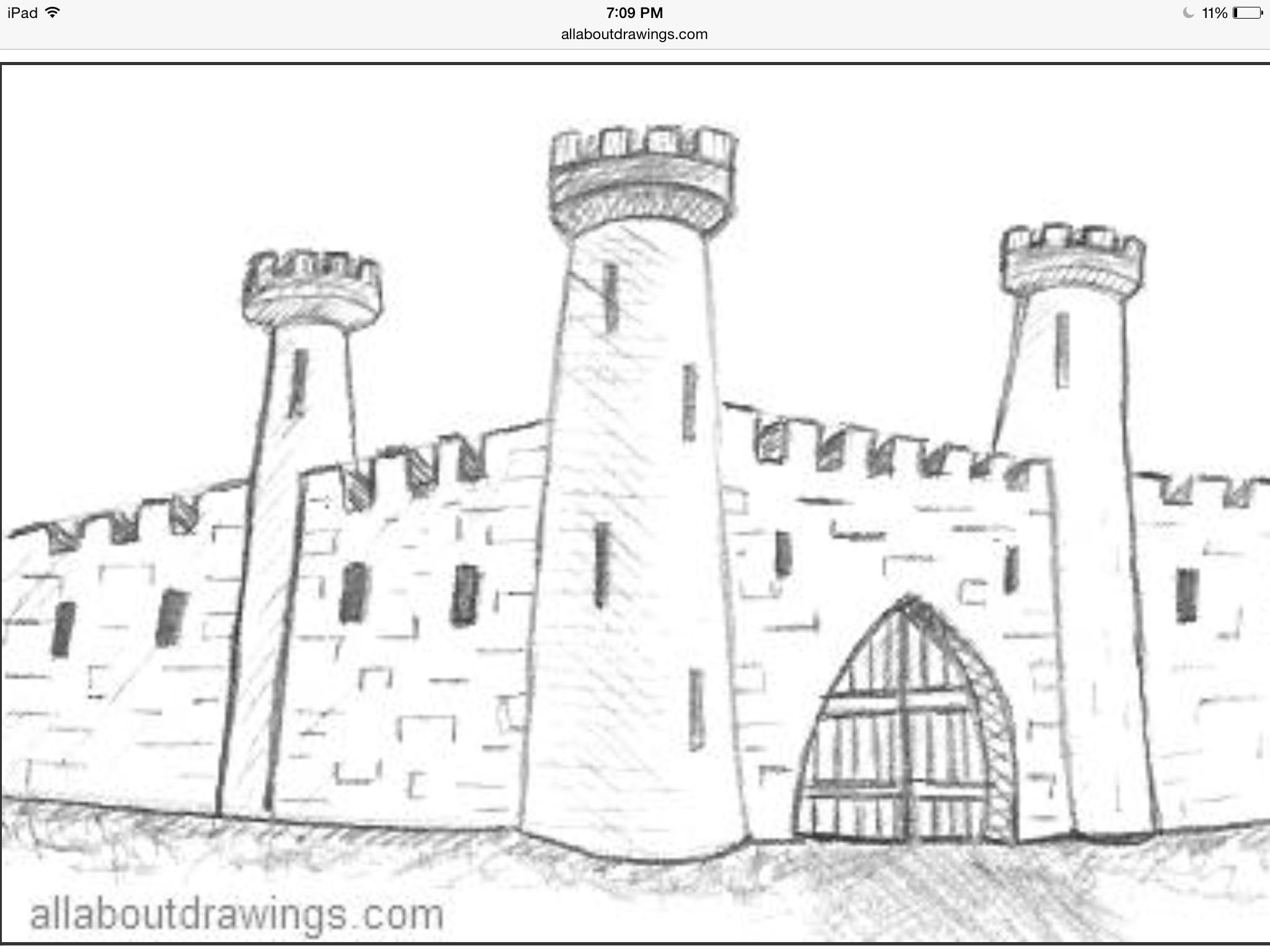 Рисунок рыцарского замка поэтапно фото