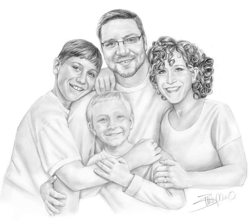 Рисунок семьи для начинающих фото