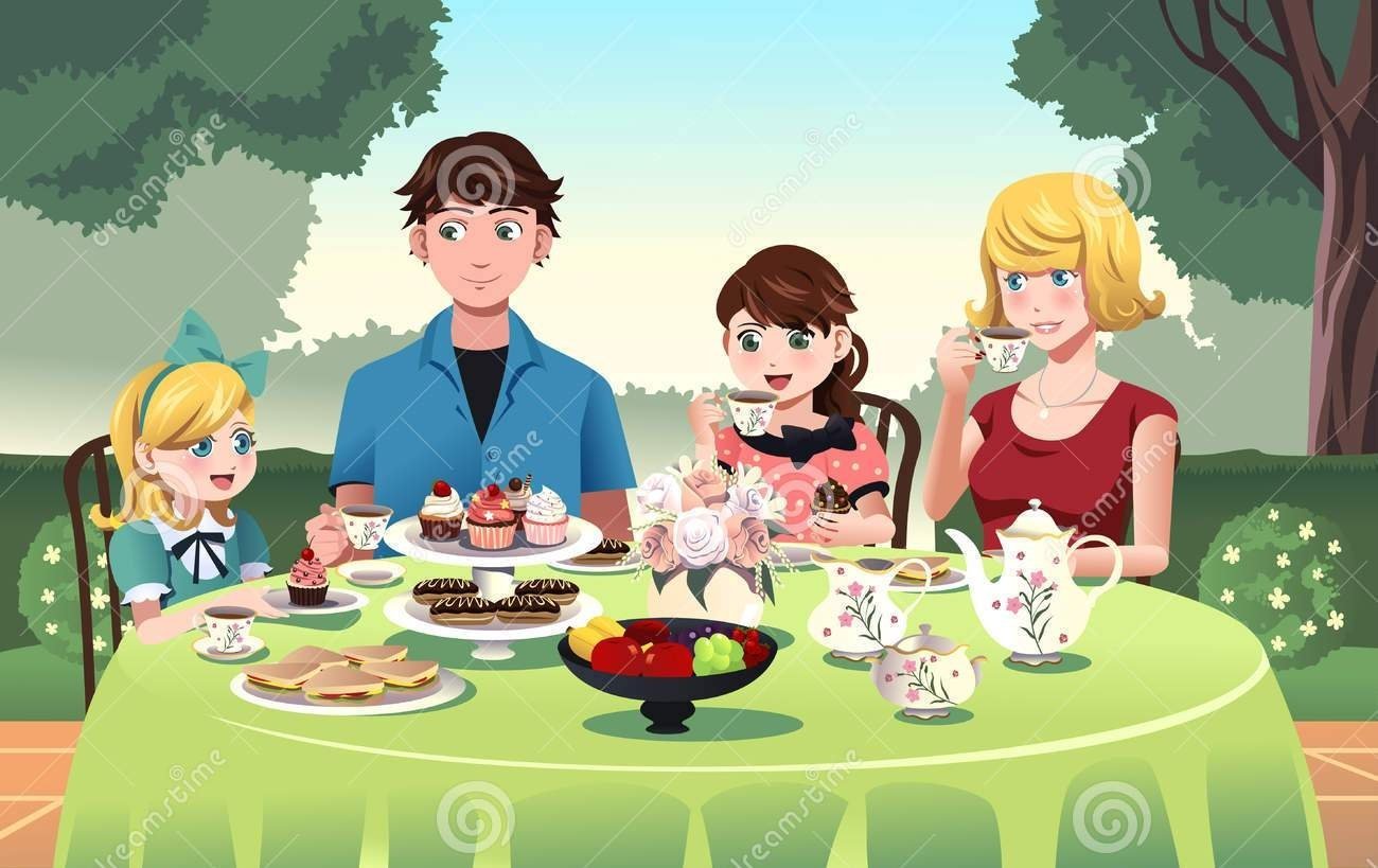 Рисунок семьи за столом детский фото