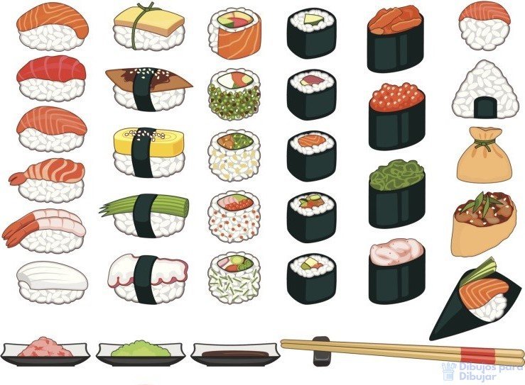 Рисунок суши поэтапно фото