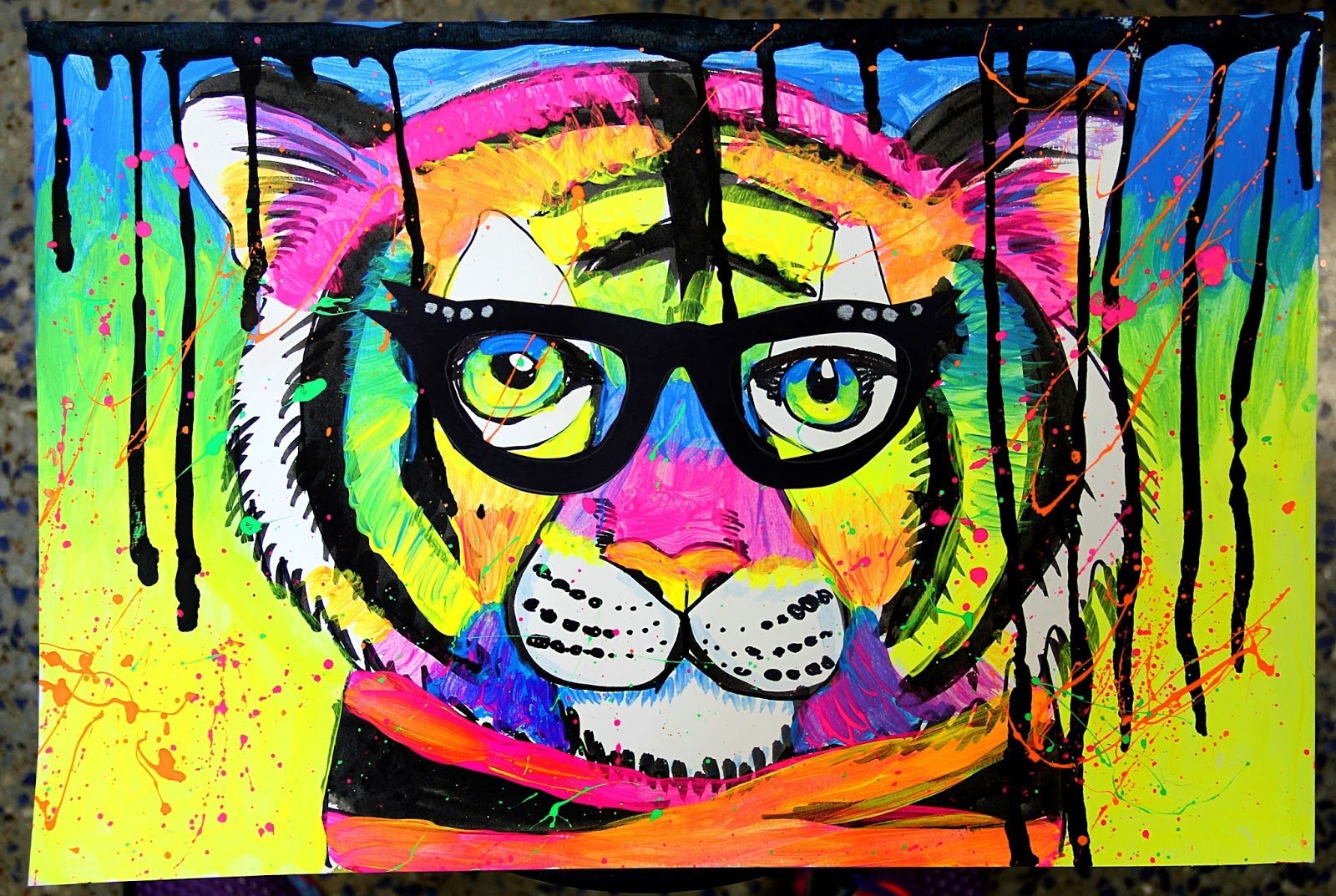Рисунок тигра граффити фото