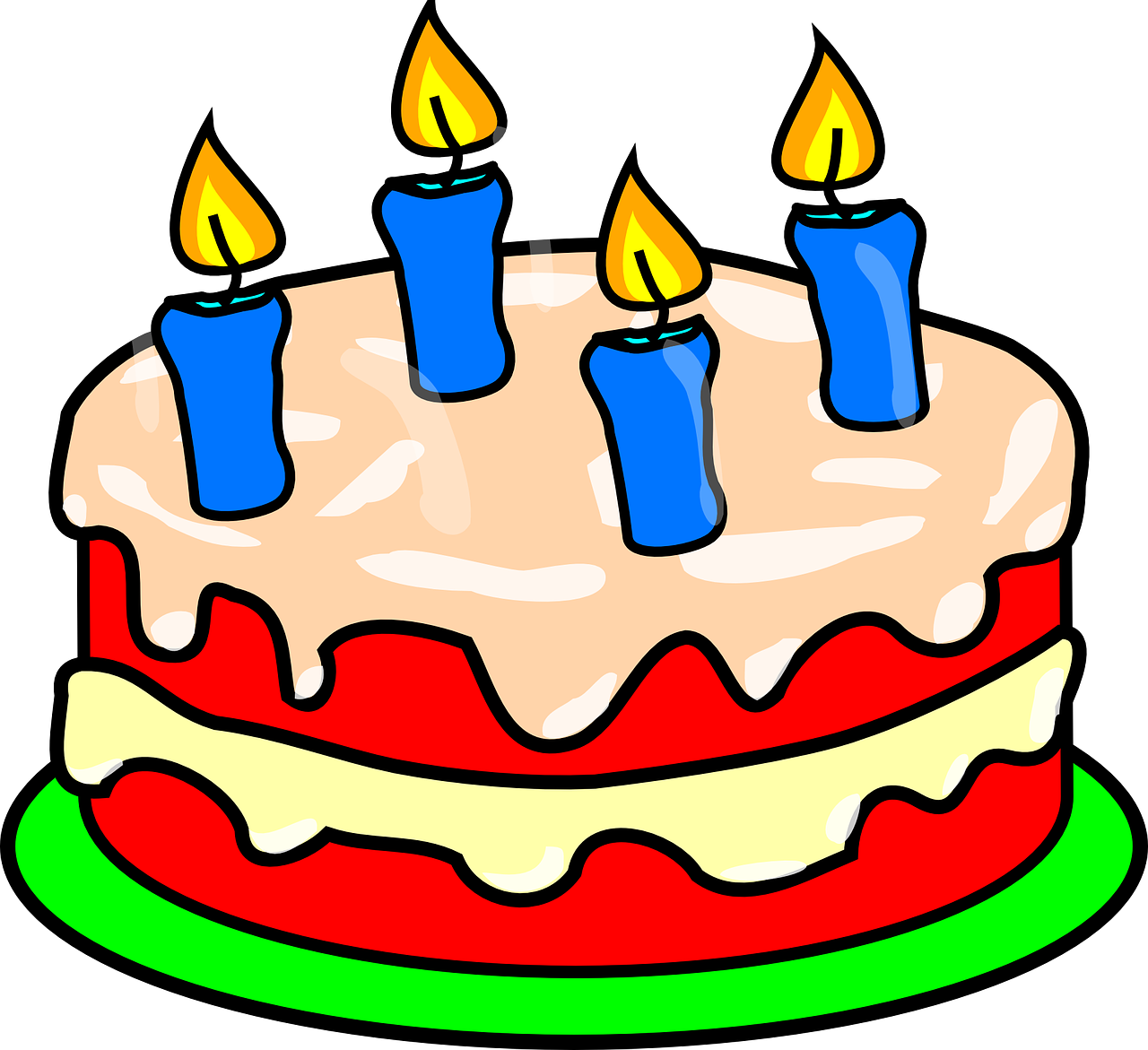 Рисунок торт со свечами с днем рождения фото