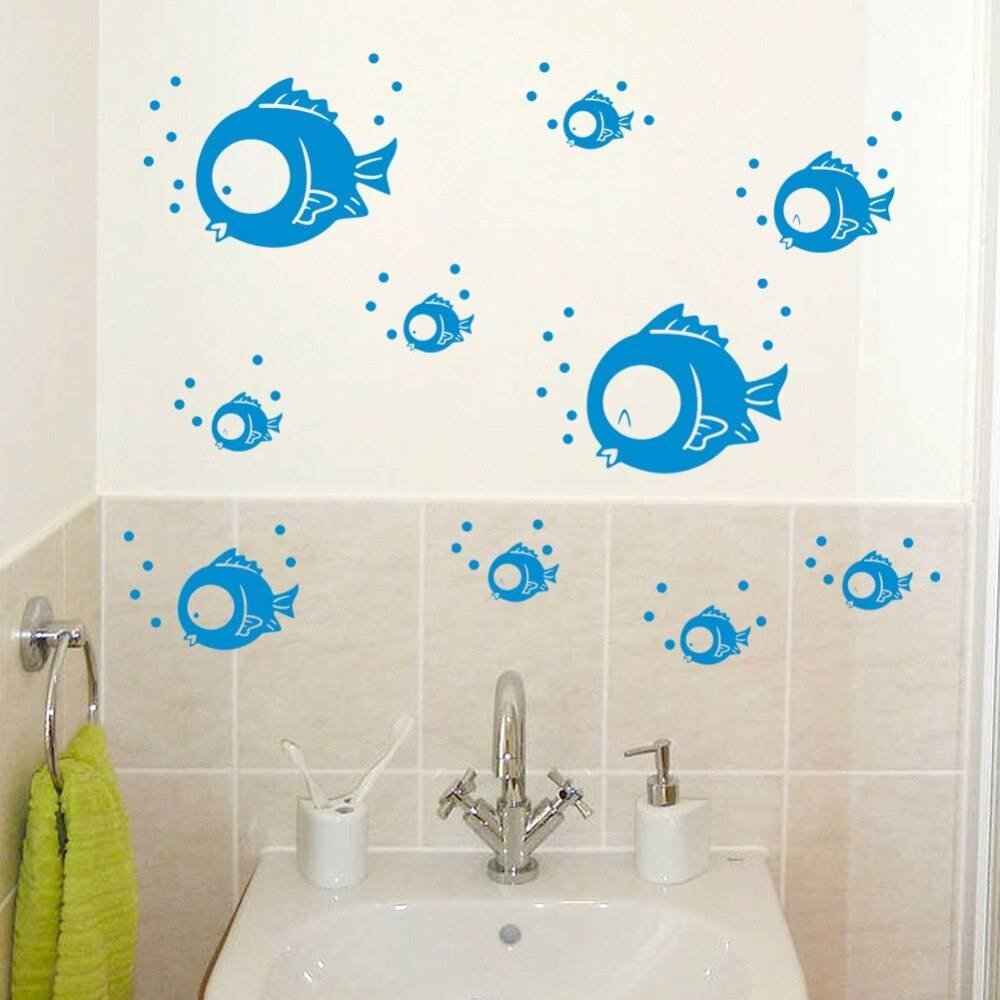 Рисунок трафарет на стену ванной фото
