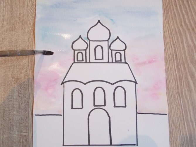Рисунок церковь для начинающих фото