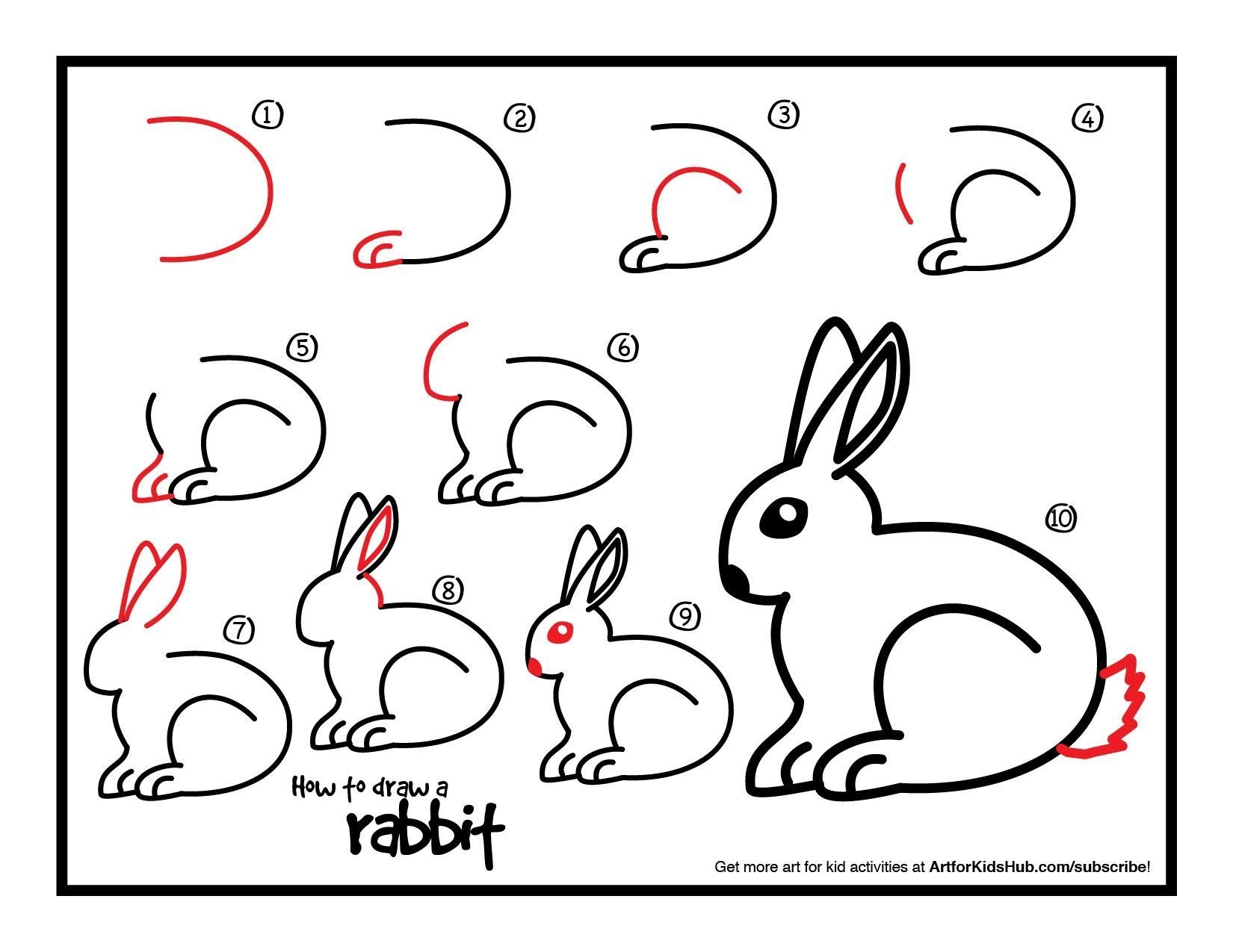 Рисунок зайца поэтапно для детей красивые фото